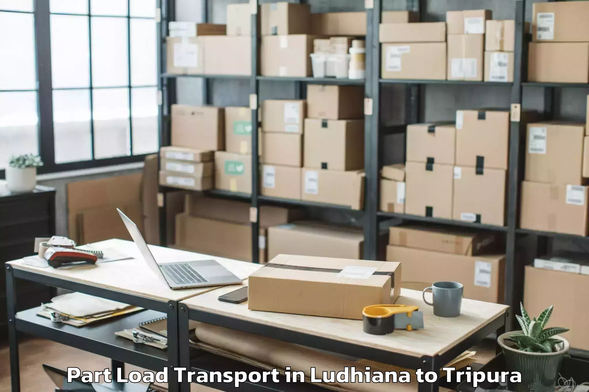 Book Ludhiana to Manu Bazar Part Load Transport